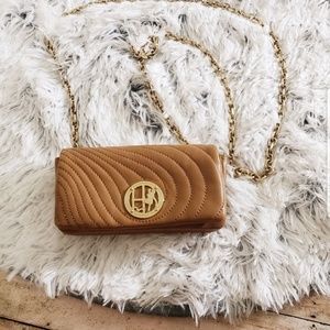 Henri bendel no 7 tan/brown crossbody chain link